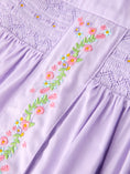 Load image into Gallery viewer, Floral Embroidered Girl Dress with Lavender Peter Pan Collar
