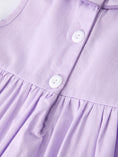 Load image into Gallery viewer, Floral Embroidered Girl Dress with Lavender Peter Pan Collar

