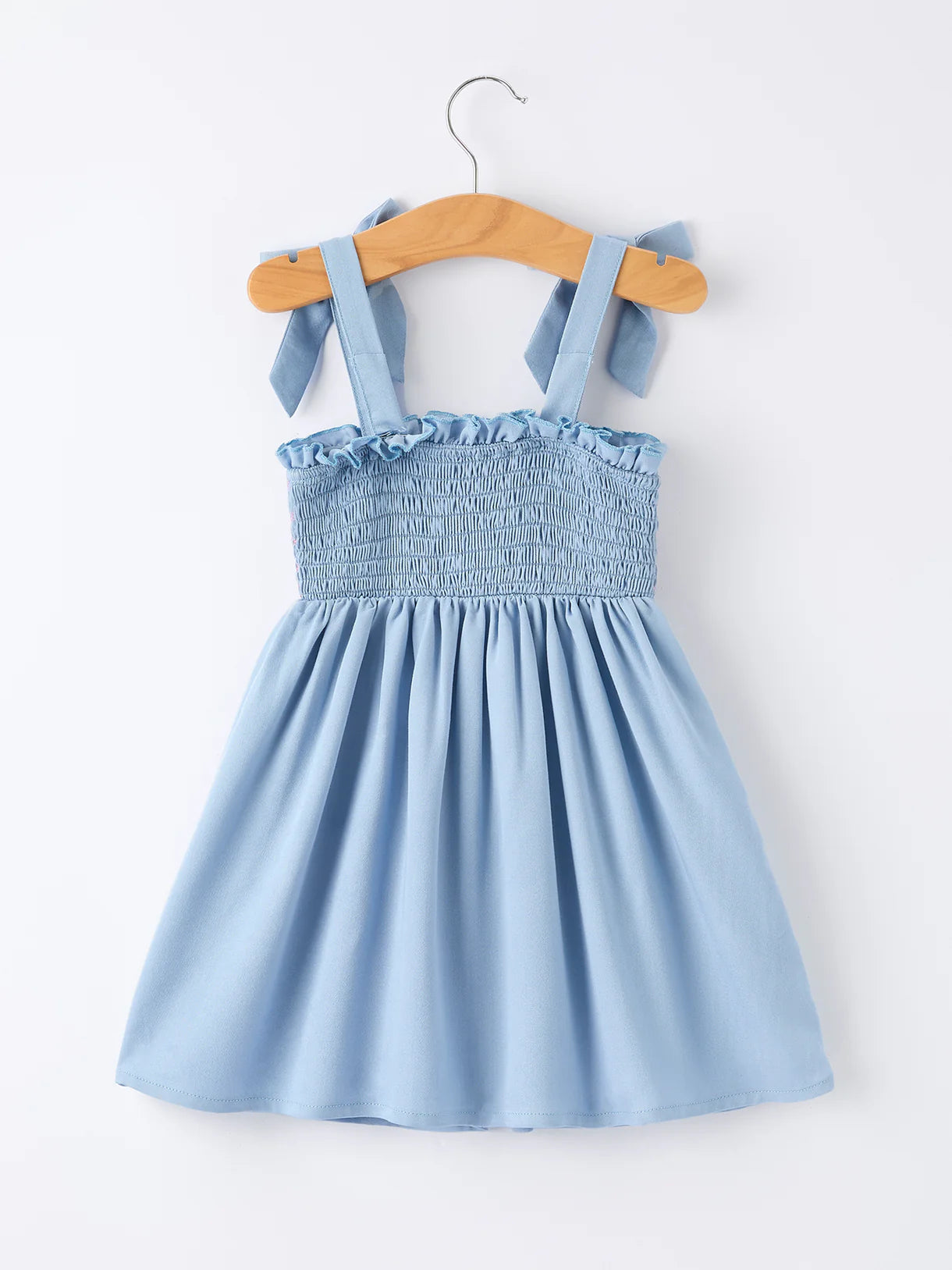 Summer Strawberry Smocked Applique Girl Dress