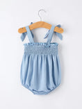 Load image into Gallery viewer, Summer Strawberry Smocked Applique Girl Romper
