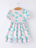 Load image into Gallery viewer, Ocean Animal Sea Turtle Girl Ruffle Dress
