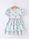 Load image into Gallery viewer, Ocean Animal Sea Turtle Girl Ruffle Dress
