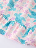 Load image into Gallery viewer, Ocean Animal Sea Turtle Girl Ruffle Dress
