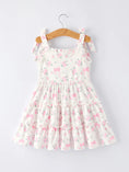 Load image into Gallery viewer, Floral Bow Girl Ruffle Dress
