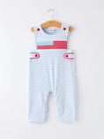 Load image into Gallery viewer, 4th of July Stripe Blue Boys Romper
