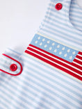 Load image into Gallery viewer, 4th of July Stripe Blue Boys Romper
