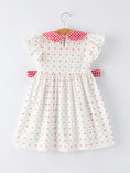 Load image into Gallery viewer, 4th of July Dot Girls Dress Bow Ruffle Peter Pan Collar
