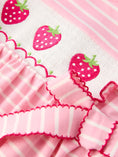 Load image into Gallery viewer, Strawberry Embroidery Pink Stripe Girl Smocked Dress
