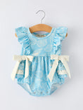 Load image into Gallery viewer, Spring Ocean Girls Romper Bow Ruffle
