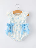 Load image into Gallery viewer, Spring Floral Girls Romper Bow Ruffle
