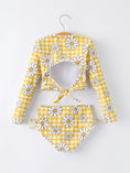 Load image into Gallery viewer, Summer Daisy Plaid Girls Two Piece Swim Set
