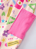 Load image into Gallery viewer, Back to School Print Girls Dress Short Sleeve Pocket
