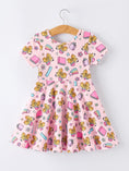 Load image into Gallery viewer, Back to School Print Girls Dress Short Sleeve
