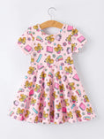 Load image into Gallery viewer, Back to School Print Girls Dress Short Sleeve
