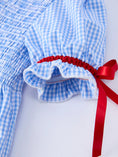 Load image into Gallery viewer, Back To School Apple Applique Plaid Girls Dress Smocked
