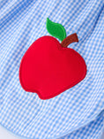 Load image into Gallery viewer, Back To School Apple Applique Plaid Girls Dress Smocked
