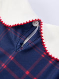 Load image into Gallery viewer, Back To School Apple Plaid Girls Dress Scallop Hem Bow
