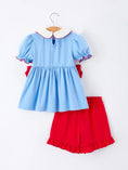 Load image into Gallery viewer, Girls Back To School Apple Outfit Set Bow Ruffle Petal Collar
