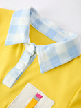 Load image into Gallery viewer, Boys Back To School Pencil Plaid Polo Short Set Embroidery
