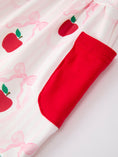 Load image into Gallery viewer, Girls Back To School Apple Bow Pocket Ruffle Top Shorts Set

