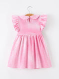 Load image into Gallery viewer, Girls Back To School Bow Pencil Twirl Dress Ruffle Petal Collar Applique

