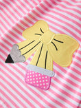 Load image into Gallery viewer, Girls Back To School Bow Pencil Twirl Dress Ruffle Petal Collar Applique
