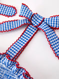 Load image into Gallery viewer, Girls 4th of July Plaid Twirl Dress Bow Smocked
