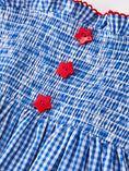 Load image into Gallery viewer, Girls 4th of July Plaid Twirl Dress Bow Smocked
