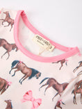 Load image into Gallery viewer, Girls Western Horse Bow Pajamas Set Print
