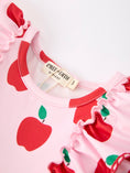 Load image into Gallery viewer, Girls Back To School Apple Twirl Dress Ruffle Flutter Sleeve
