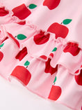 Load image into Gallery viewer, Girls Back To School Apple Twirl Dress Ruffle Flutter Sleeve
