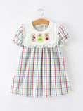 Load image into Gallery viewer, Girls Back To School Dog Plaid Twirl Dress

