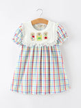 Load image into Gallery viewer, Girls Back To School Dog Plaid Twirl Dress

