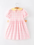 Load image into Gallery viewer, Girls Back To School Pencil Plaid Twirl Dress Bow Petals Collar
