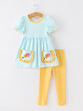 Load image into Gallery viewer, Girls Back To School Pencil Applique Top Leggings Set Pockets
