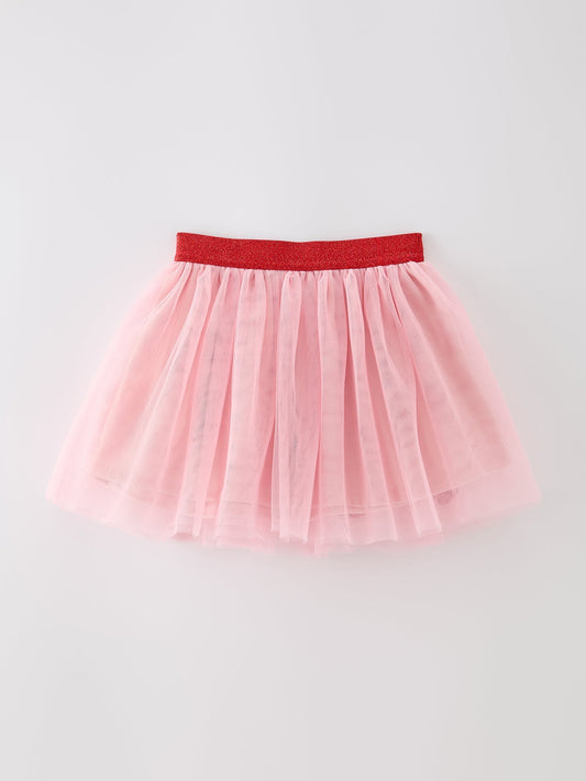 Back To School Apple Bow Girls Skirt Tulle Sequin Applique
