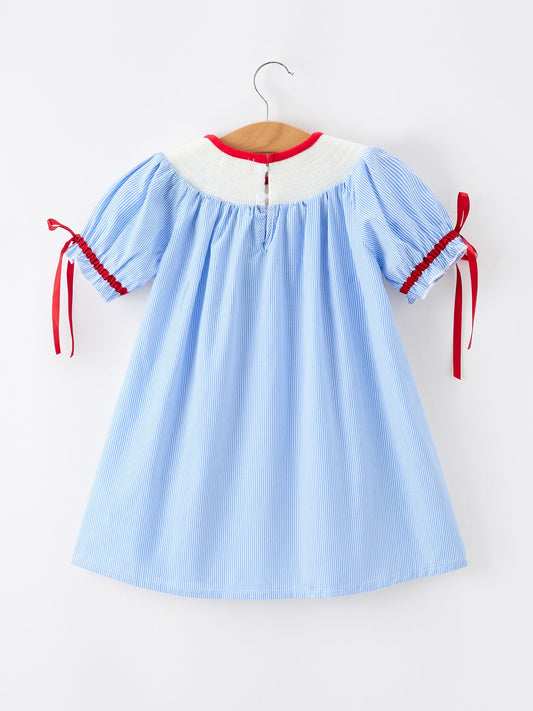 Back To School Apple Pencil Embroidery Dress