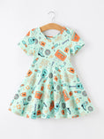 Load image into Gallery viewer, Girls Music Guitar Short Sleeve Twirl Dress
