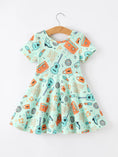 Load image into Gallery viewer, Girls Music Guitar Short Sleeve Twirl Dress

