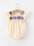Load image into Gallery viewer, Summer Crochet Square Baby Ruffle Romper
