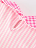 Load image into Gallery viewer, Girls Back To School Pink Plaid Petals Collar Pencil Applique Dress
