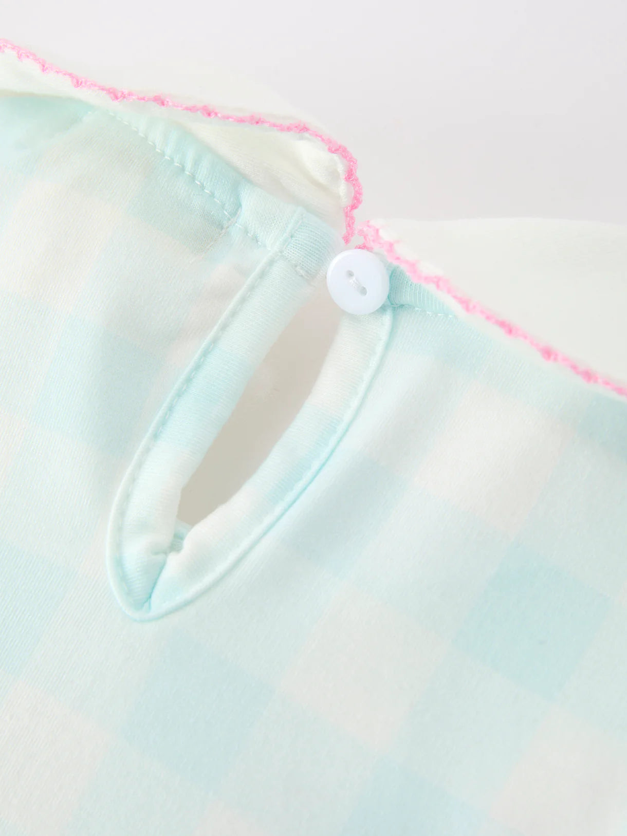 Spring Plaid Bow Girls Dress Smocked Petals Collar Puff Sleeve