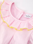 Load image into Gallery viewer, Back to School Pink Pencil Applique Ruffle Collar Girls Dress
