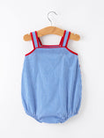 Load image into Gallery viewer, 4th of July Flag Chenille Baby Girl Romper Plaid
