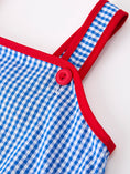 Load image into Gallery viewer, 4th of July Flag Chenille Baby Girl Romper Plaid

