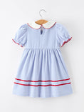 Load image into Gallery viewer, Back to School Apple Chenille Girls Dress Petals Collar
