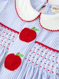 Load image into Gallery viewer, Back to School Apple Chenille Girls Dress Petals Collar

