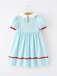 Load image into Gallery viewer, Back to School Apple Applique Girls Dress Petals Collar Bow
