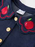 Load image into Gallery viewer, Back to School Apple Applique Girls Dress Petals Collar
