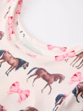 Load image into Gallery viewer, Girls Western Horse Print Twirl Dress Short Sleeve
